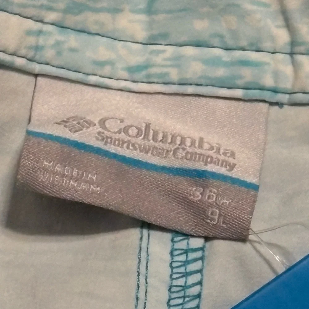 Columbia men's board shorts size 36 inseam 9“ ocean blue PFG Omni Shade swim NWT